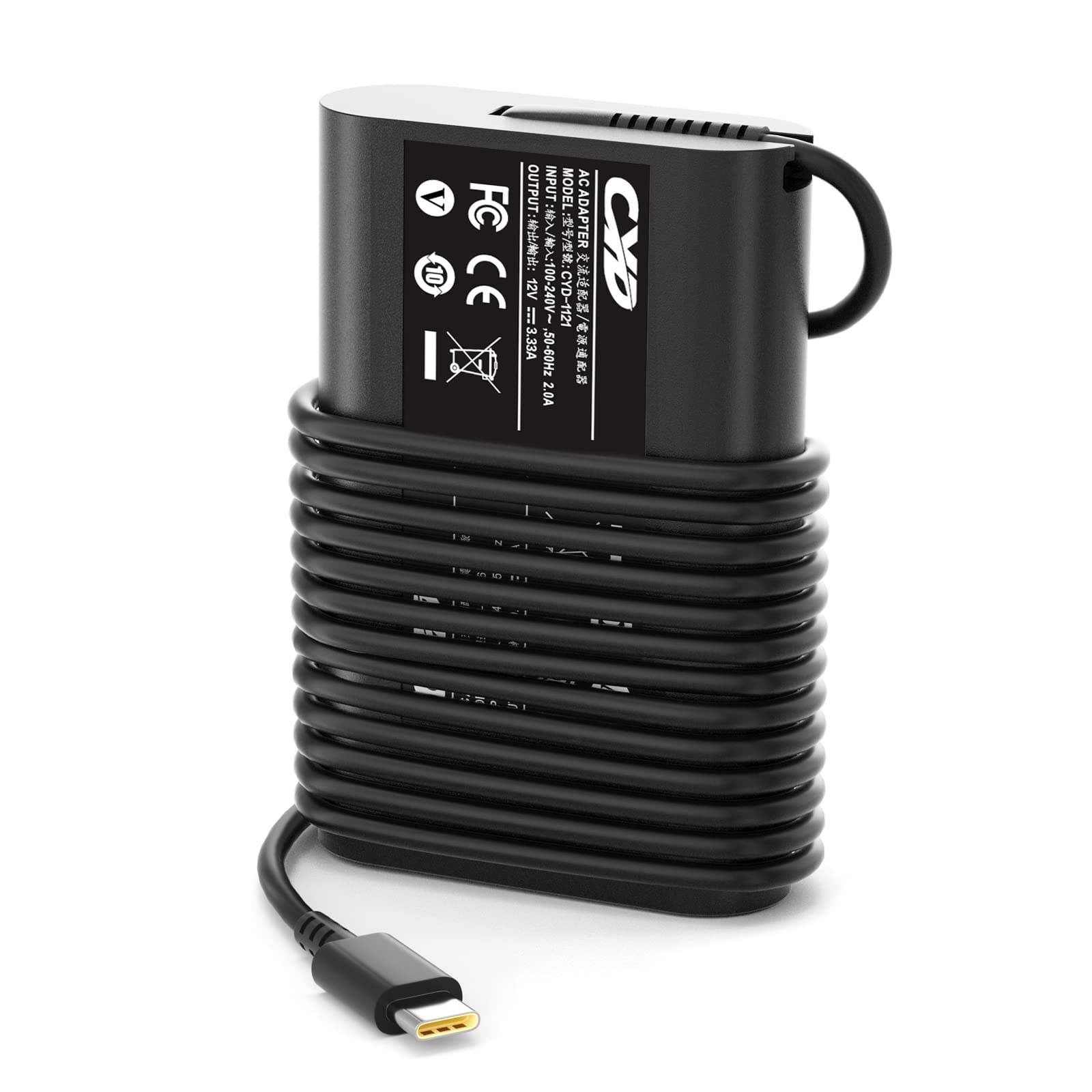 CYD 65W USB Type C AC アダプター 交換用充電器-電源アダプタDell Latitude 11 5175 5179、12 5285  5289 5290 7212 7275 7285 7290 7202、13 3380 3390 3379 7350 7368 7370 7389